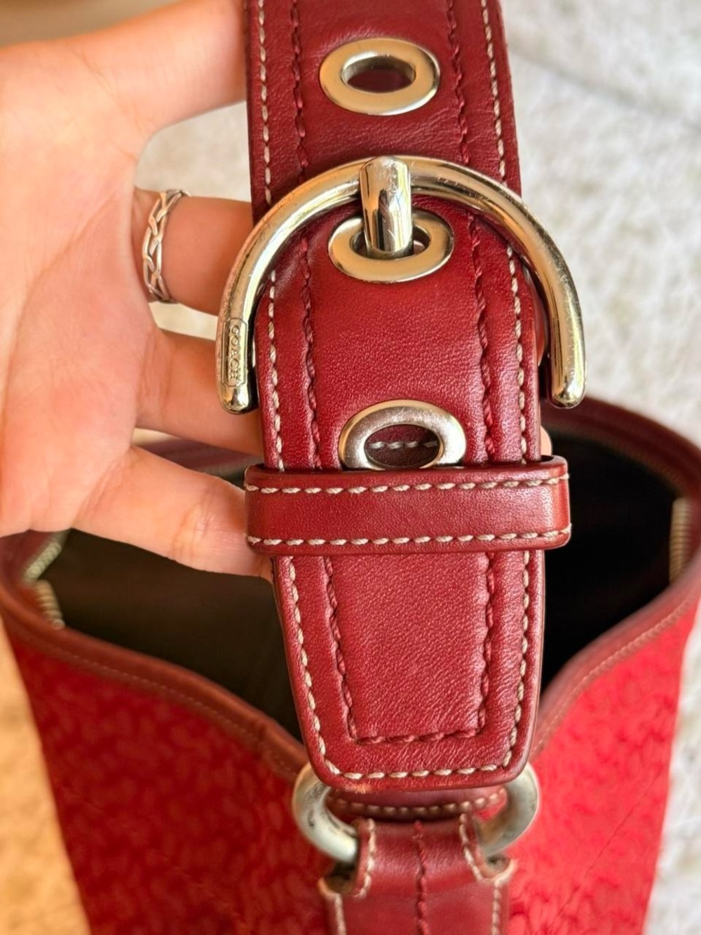 Vintage Coach red soho monogram bag - Picture 2 of 6